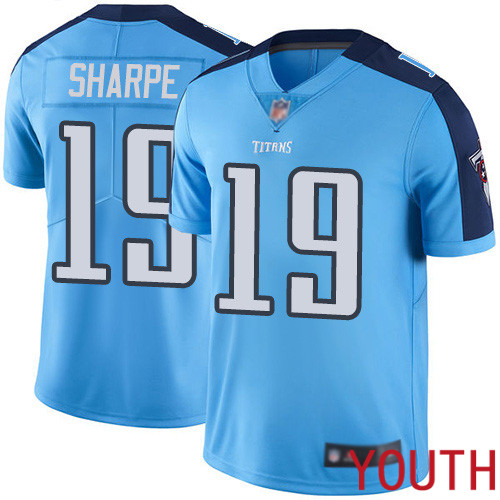 Tennessee Titans Limited Light Blue Youth Tajae Sharpe Jersey NFL Football #19 Rush Vapor Untouchable->youth nfl jersey->Youth Jersey